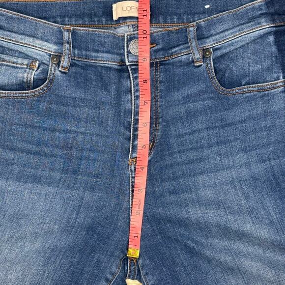 Loft Outlet Modern Skinny Stretch Medium Wash Raw Hem Ankle Crop Jeans Sz 10 - Picture 8 of 10
